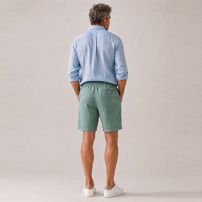 Herren-Shorts aus 100 % Leinen – knielange, lässige Sommershorts 2026 - $67.99 –P3