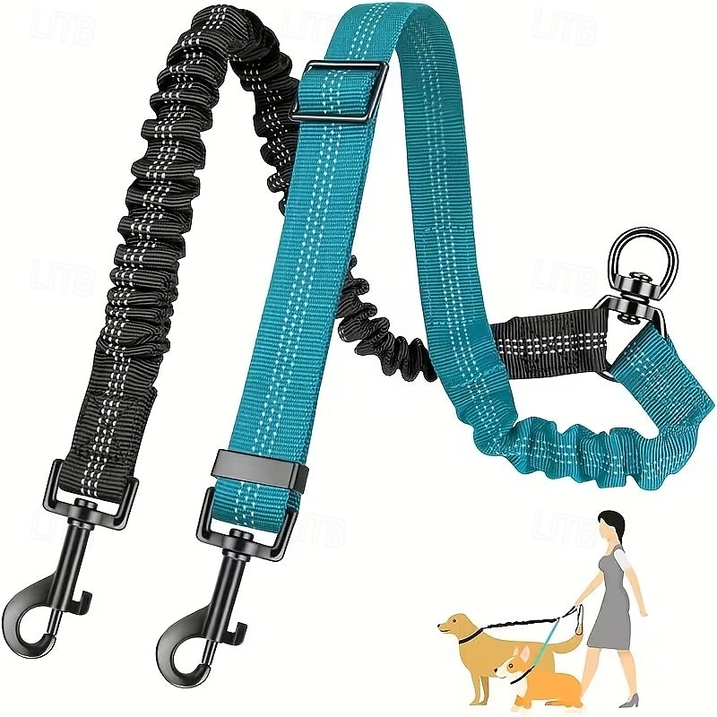2pcs Dual Dog Leash Attachment - Double Leashes for Training Small to Large Dogs - Adjustable Strap Shock Absorbing Bungee Leashes 2026 - $20.99 –P11