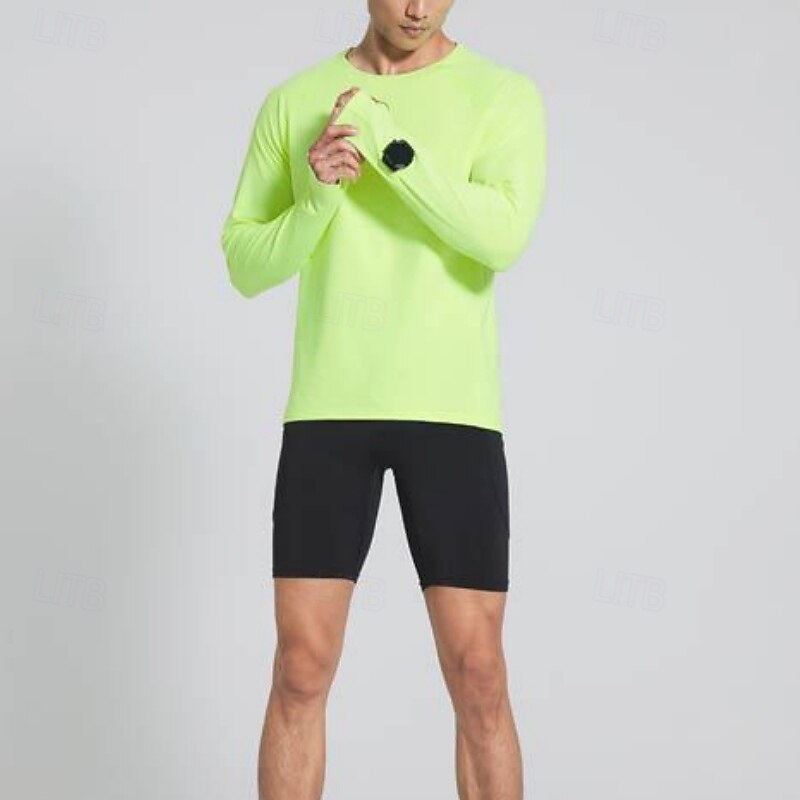 Men's Solid Colored Running T-Shirt Compression Shirt Casual Polo Shirts Running Shirt Summer Spring Fall Fall / Winter Long Sleeve Quick Dry Lightweight Moisture Wicking Gym Workout Active Training 2026 - $22.99 –P5