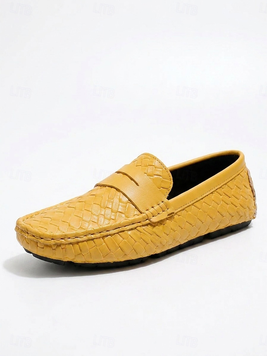 Mocassins masculinos brancos estilo penny loaf - sapatos leves e macios, fáceis de calçar - calçado refinado para noites de resort, jantares de férias, encontros na praia e um estilo elegante e descontraído. de 2026 por $42.99 –P11