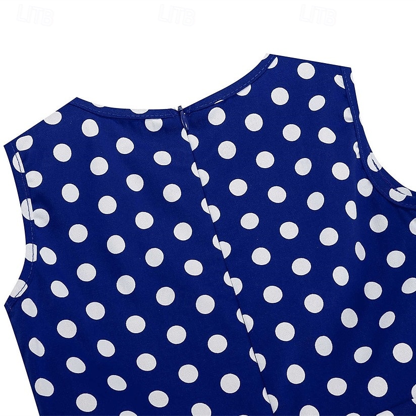 1950s Retro Vintage Rockabilly Tea Length Dress Swing Dress Flare Dress Sleeveless Polka dots Fit & Flare Fancy Dress Girls' Masquerade Tea Party Casual Daily Kid's Dress Belt Spring & Summer 2026 - $35.99 –P10