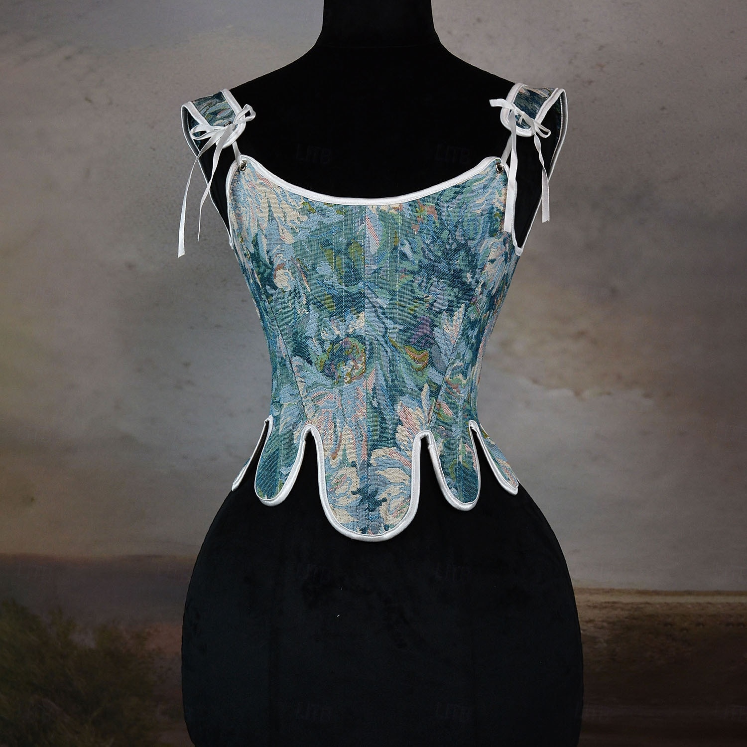Medieval Renaissance Cottagecore Corset Overbust Corset Bodice Peasant Lace up Floral Fancy Dress Women's Fantasy Halloween Carnival Casual Daily Renaissance Fair LARP Adults' Corset Spring & Summer 2026 - $49.99 –P1