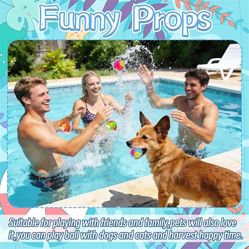 20er-Pack wiederverwendbare Wasserbomben, saugfähige Wasserbälle für Kinder, weiche Stoffbälle für sommerliche Wasserspiele, Wasserspielzeug für Poolpartys, Gartenpartys und Wasserschlachten – kein 2026 - $17.99 –P5