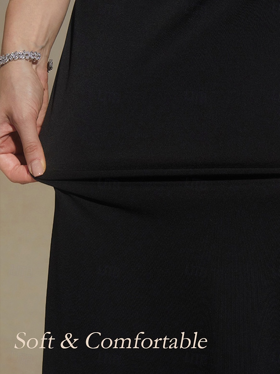 Women's Maxi Dress A Line Dress Elegant Daily Wedding Guest Tea Party Solid Color 3/4 Length Sleeve V Neck Black 2026 - $129.99 –P3