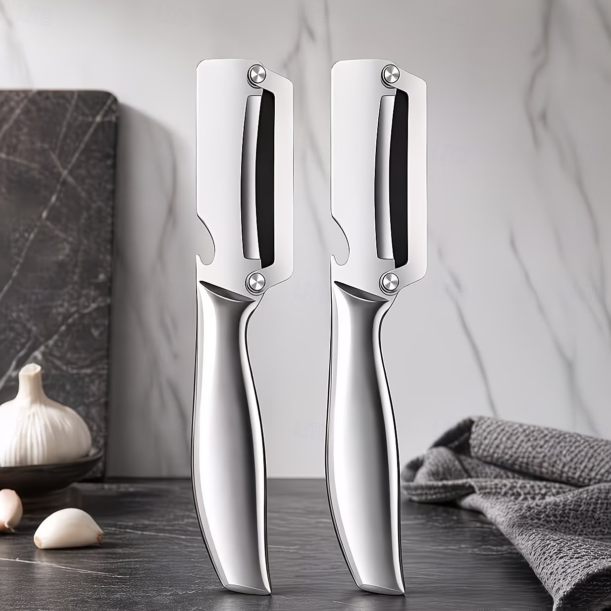 1/2pcs Stainless Steel Fruit Peeler Knives, Easy & Effortless Sugarcane, Pineapple & Melon Peeling, Ergonomic Handle, Sharp Forged Blades, Kitchen Essential Gadget 2026 - $19.99 –P4