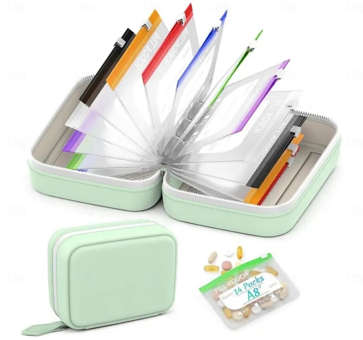 Set de pliculețe impermeabile A8 pentru medicamente de la 7 la 14 zile &vitamine rezistente la apă &Organizator mare de pastile cu carcasă rezistentă la strivire, timp de șapte zile, depozitare a 2026 - $25.99 –P1