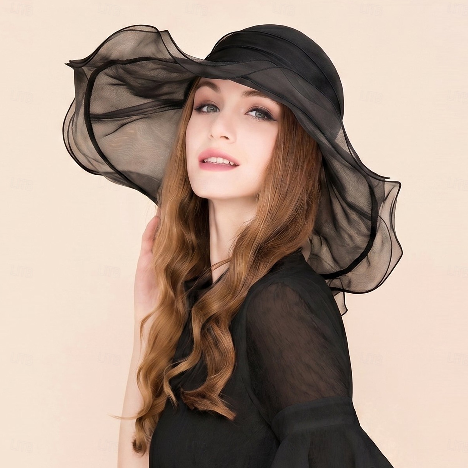 hoed Organza Zomerhoed Slappe hoed Bruiloft Elegant Romantisch Dame Met Strik Helm Hoofddeksels 2026 - $63.99 –P19