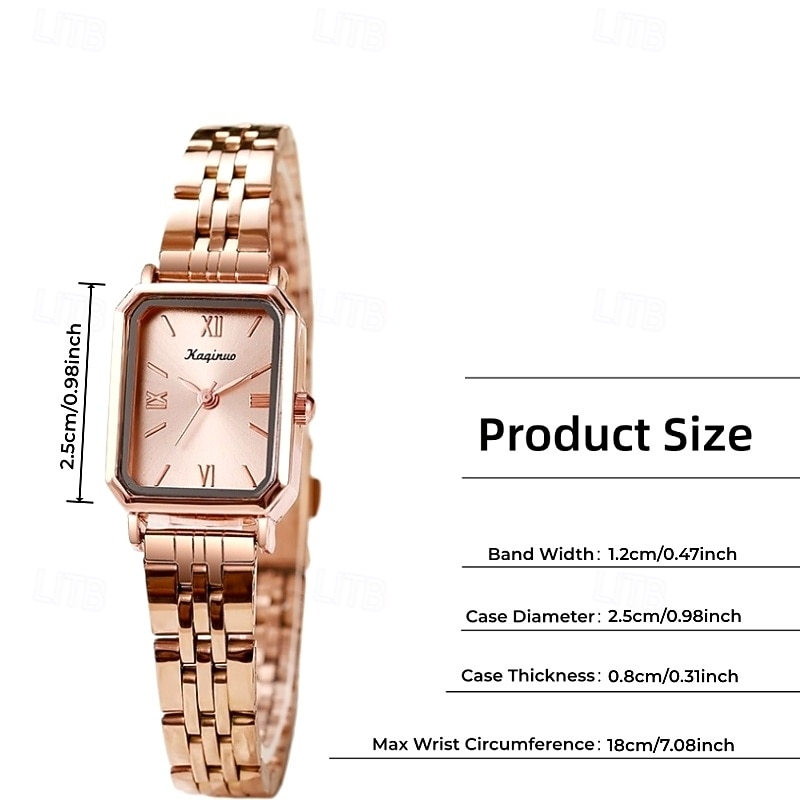 Women's Gold Watch Vintage Rectangular Small Face Quartz Wristwatch Elegant Stainless Steel Link Bracelet Luxury Roman Numeral Dress Watch Jewelry Gift for Her Ladies 2026 - $17.99 –P4