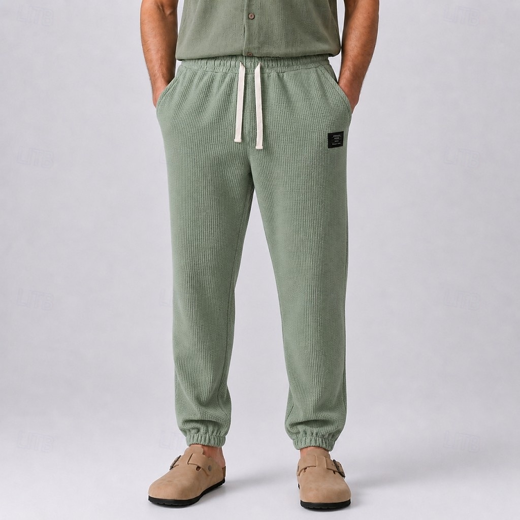 Herren-Jogginghose mit Waffelmuster – grün 2026 - $36.99 –P7