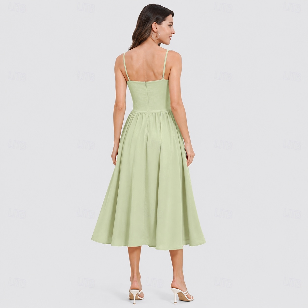 Anos 50 Retro Vintage Até o Tornozelo Vestidos Vestido swing Alças Finas Côr Sólida Justo & Evasê Balanço Fantasia Mulheres Dia dos namorados Festa de Chá Casual / Diário Adulto Vestido Verão de 2026 por $37.99 –P12