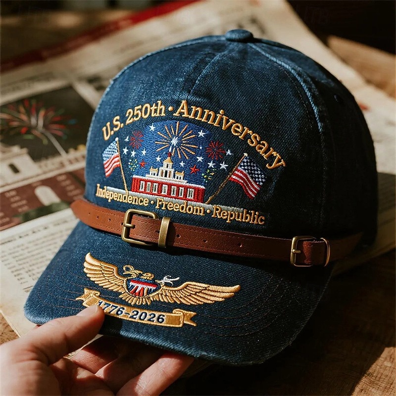 Pánské Klobouk k 250. výročí Spojených států Kšiltovka Sluneční klobouk Trucker Hat Vodní modrá Černá Polyester Tisk Vlastenec Módní Na běžné nošení ulice Denní Americká americká vlajka Nastaviteln 2026 - $13.49 –P2