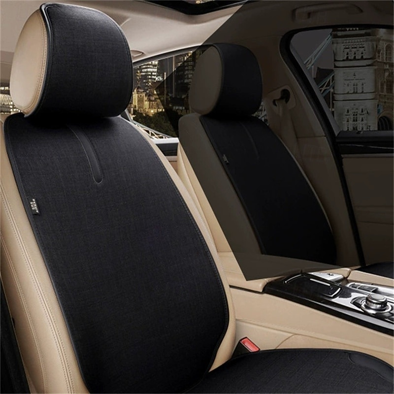Ensemble complet de 7 housses de siège auto universelles, coussins avant et arrière en lin respirant avec protections de dossier, compatibles avec les airbags pour la plupart des voitures, SUV et de 2026 ? $98.99 –P11