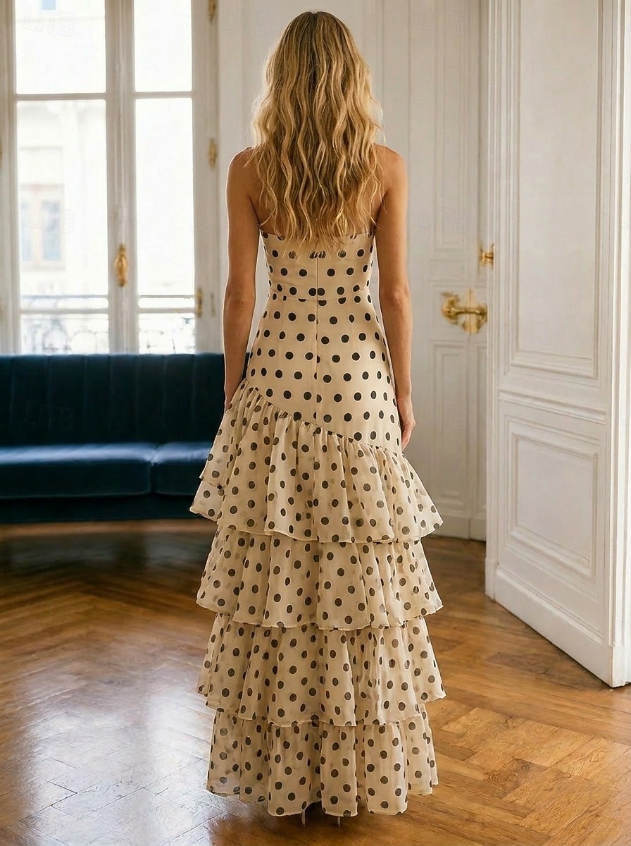 A-Line Floor Length Prom Dresses Elegant Celebrity Style Princess Sleeveless Sweetheart Garden Party Wedding Chiffon with Ruched Ruffles Print 2026 - $195.99 –P2