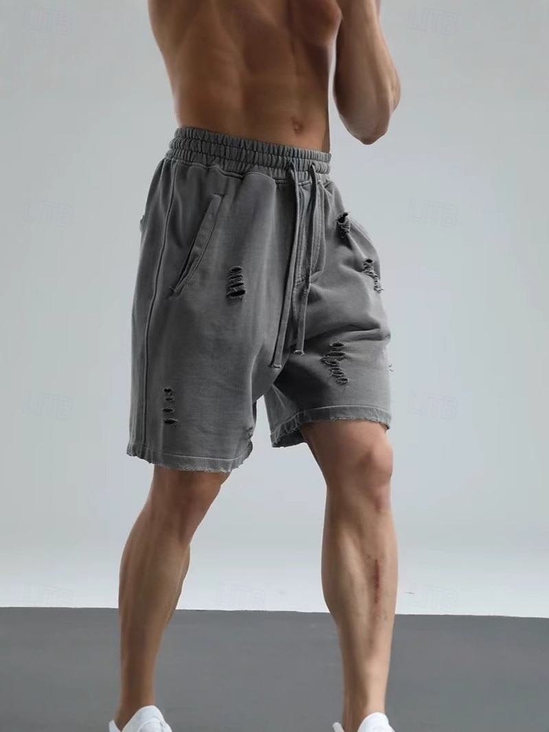 Per uomo Shorts Pantaloncini Estivi Pantaloncini casual Pantaloncini con lavaggio acido Tasca Elastico in vita Tinta unita Lavato Comodità Traspirante Lunghezza al ginocchio Casuale All'aperto del 2026 a $33.99 –P2