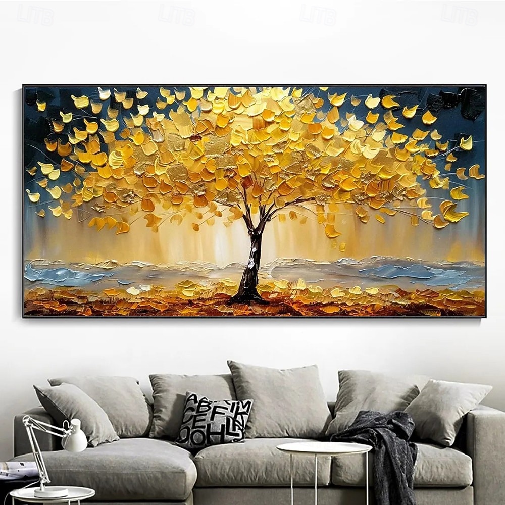 Handmade Oil Painting Canvas Wall Art Decoration Golden Money Tree for Home Living Room Decor Rolled Frameless Unstretched Painting 2026 - $59.99 –P2