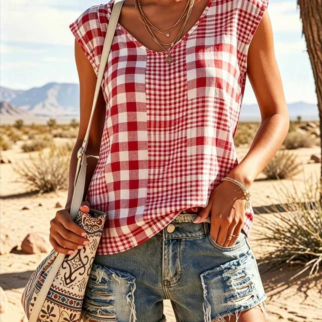 Women's Cold Shoulder Tops T Shirt Summer Tops Tank Graphic Striped Geometry Elegant Vintage Sleeveless V Neck Long Tops Casual Blue White / Pink Black Red Summer Spring Fall Winter 2026 - $19.99 –P2