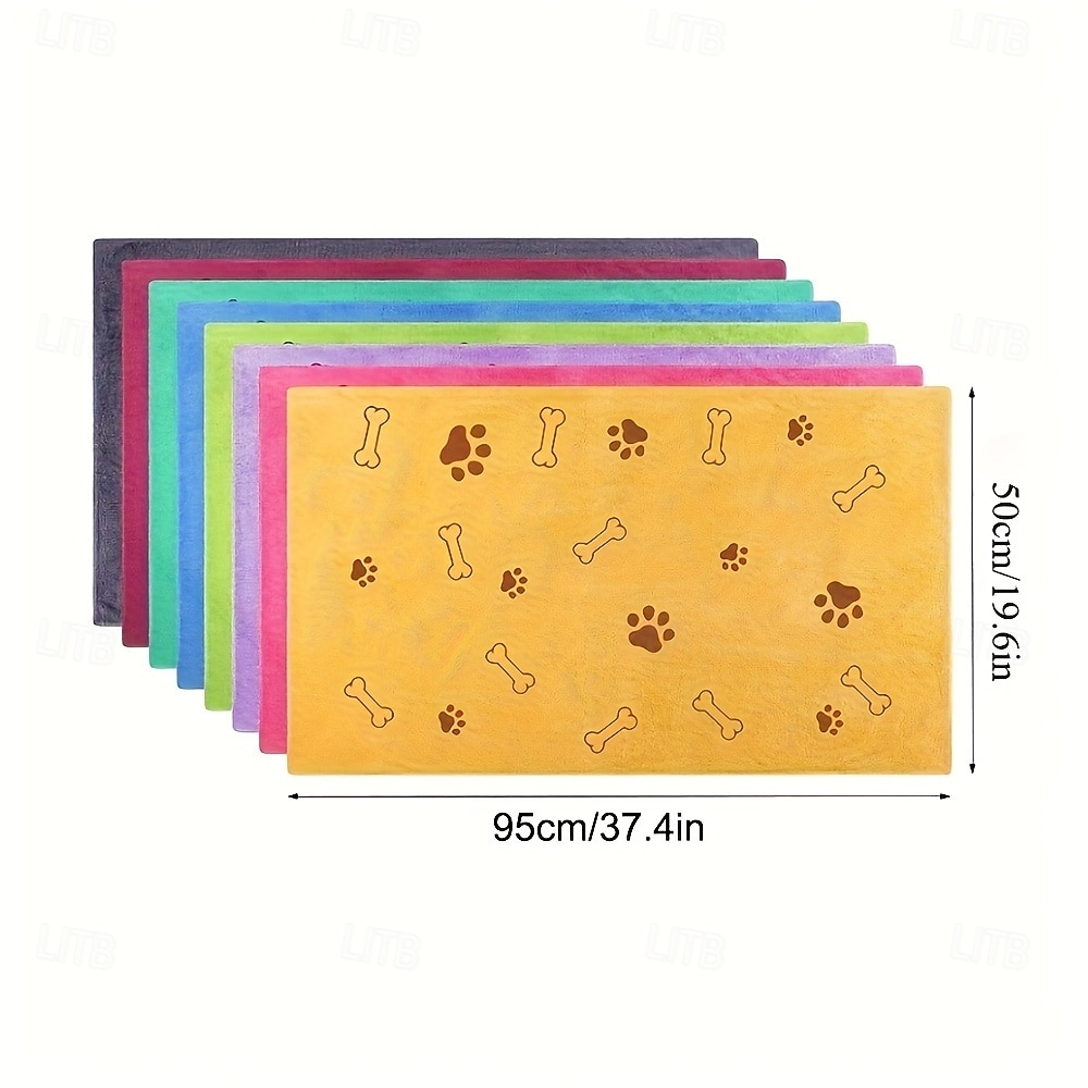 Quick-drying Pet Towels 4-pack, random colors, quick-drying, soft, absorbent polyester pet towels - bathing supplies for medium-sized dogs, paw print design. 2026 - $30.99 –P9