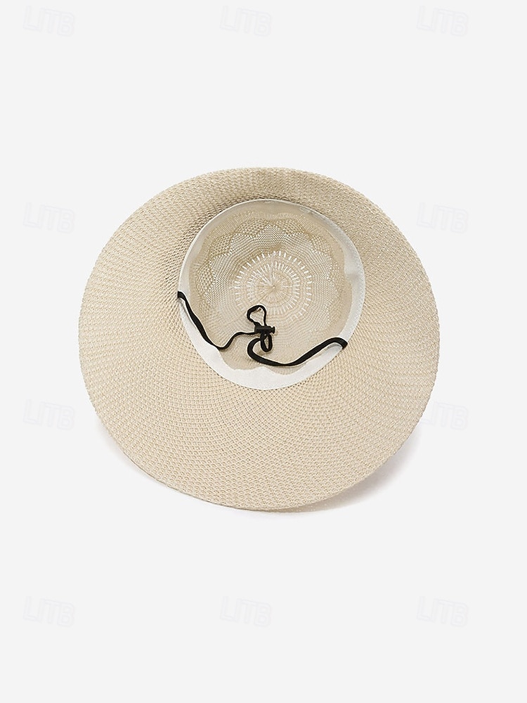 Chapéu de sol feminino boho de palha - chapéu de praia de verão com aba larga e decoração de flor 3D, fedora respirável em poliéster trançado para férias e uso casual diário. &Proteção solar, várias de 2026 por $11.99 –P10