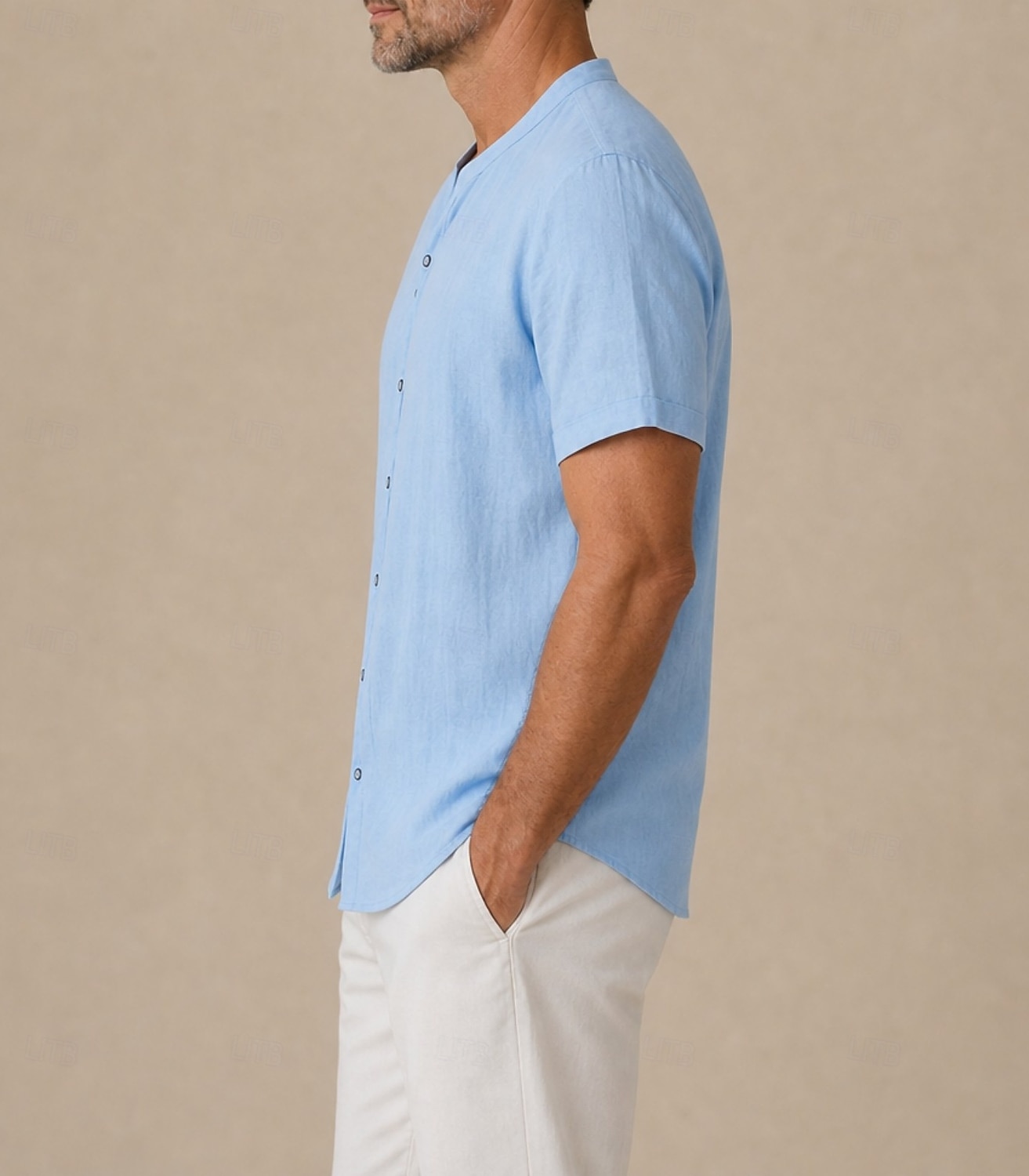 Men's Summer Linen Shirt - Soft Breathable Short Sleeve - Blue 2026 - $37.99 –P10
