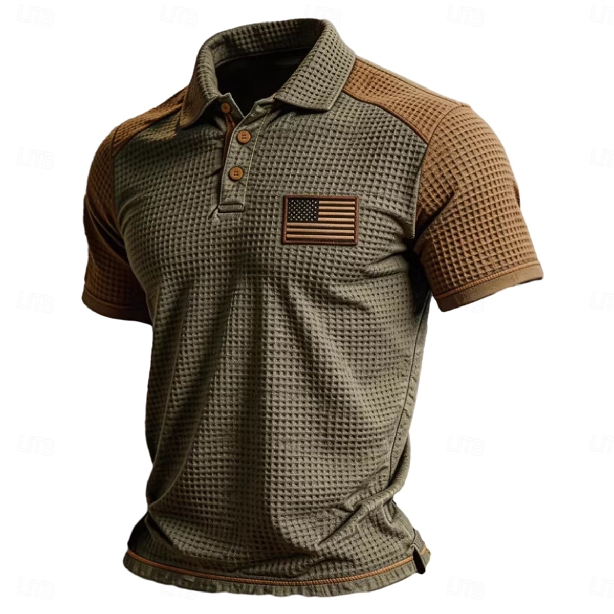 Pánské Golfová košile Vaflové pletené polo tričko Ležérní Obchod Klasický Krátký rukáv Vinobraní Módní Pevná barva Slátanina Retro styl Léto Jaro Celý rok Běžný Armádní zelená Golfová košile 2026 - $24.99 –P3
