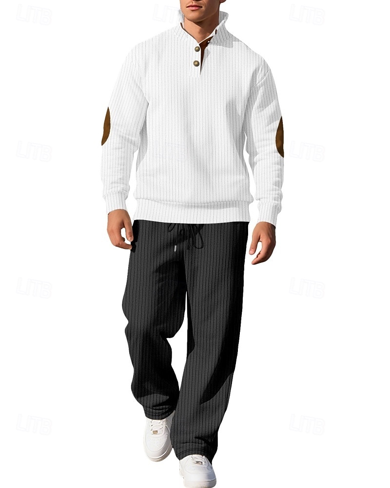 Men's Tracksuit Jogging Suit Workout Suits Drawstring with Pocket Solid Colored Athletic Clothing Set Fall Black White Outdoor Travel Sports Windproof Warm Breathable Long Sleeve Sport Activewear 2026 - $51.99 –P11