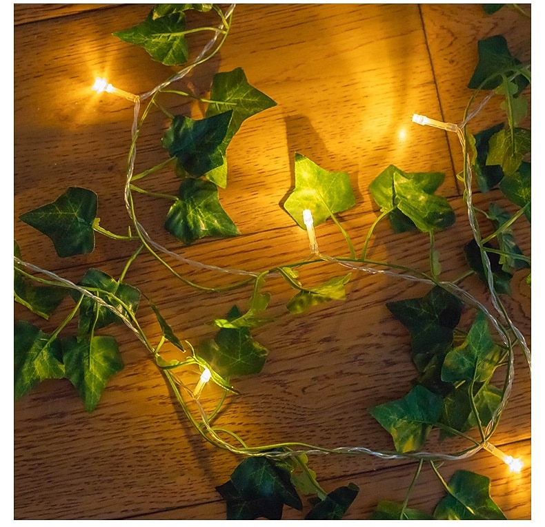 Lichterkette mit Schmetterlings-, Lilien- und Efeumotiven, für drinnen und draußen, geeignet für Wohnzimmer, Schlafzimmer, Terrasse, Garten, Hochzeiten und Partys, batterie-, kabel- oder 2026 - $10.99 –P3