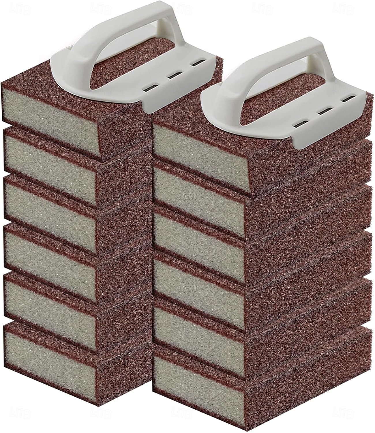 12pcs Magic Cleaning Carborundum Sponge with 2 Handles Rust Foam Cleaning Eraser for Pots, Pans, Sink, Grill, Household Cleaning Emery Sponges for Kitchen, Bathroom 2026 - $16.99 –P1