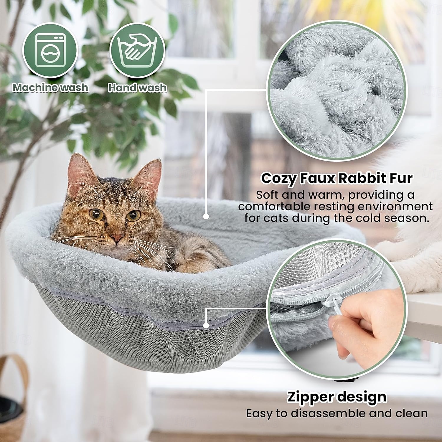Cuccia da scrivania per gatti, pieghevole con un solo tocco, letto affondabile, semicircolare salvaspazio, in pelliccia di coniglio (morbida al tatto), adatta a diverse scrivanie, portata massima 18 del 2026 a $63.99 –P4