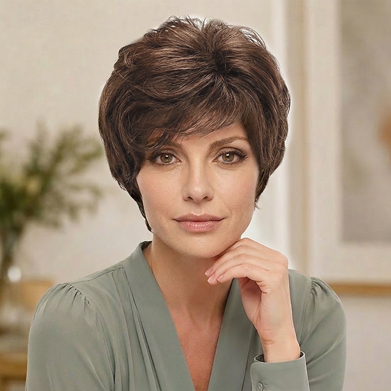 Parrucca corta biondo cenere con taglio pixie e radici scure - capelli sintetici testurizzati a strati per donna, parrucca affusolata e di tendenza per l'uso quotidiano. del 2026 a $29.99 –P3