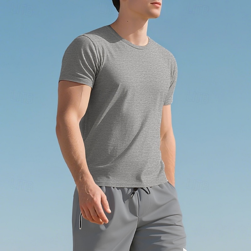 Per uomo Tinta unita T-shirt da corsa Maglia a compressione Maglia atletica Sport in alto Estate Primavera Classico Manica Corta Asciugatura Rapida Leggero Traspirante Allenamento in Palestra del 2026 a $15.49 –P2