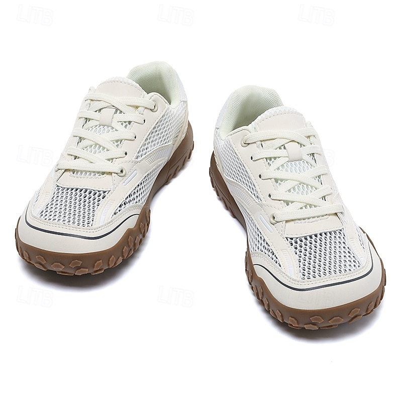 Tênis masculino branco minimalista - modelo com biqueira larga e ajuste amplo em mesh - leve e respirável, ideal para caminhadas, viagens, uso diário e atividades casuais ao ar livre. de 2026 por $46.99 –P7