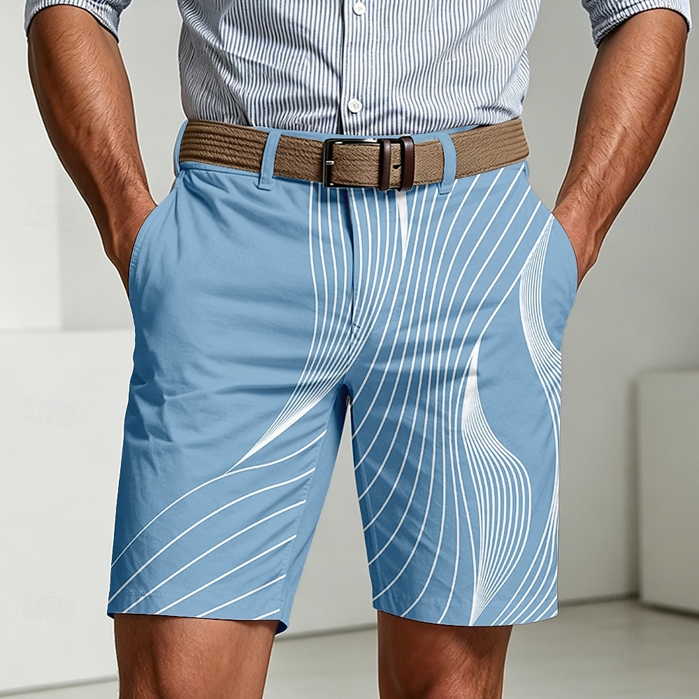 Hombre Geométrico Líneas / Olas Arte abstracto Bermudas Pantalones cortos casuales Shorts de golf Media cintura Informal de negocios Diario Trabajo vacaciones en la playa Pantalones cortos de frente 2026 - $25.99 –P2