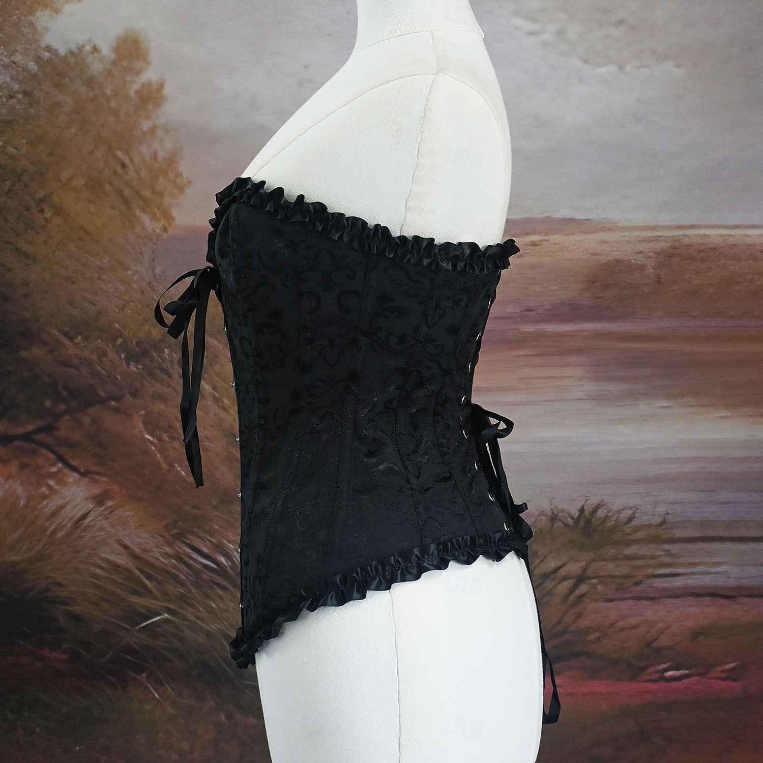 Medieval Renaissance Corset Overbust Corset Noblewoman Jacquard Lace up Floral Fancy Dress Women's Royal Halloween Carnival Renaissance Fair LARP Adults' Corset Spring & Summer 2026 - $36.99 –P14