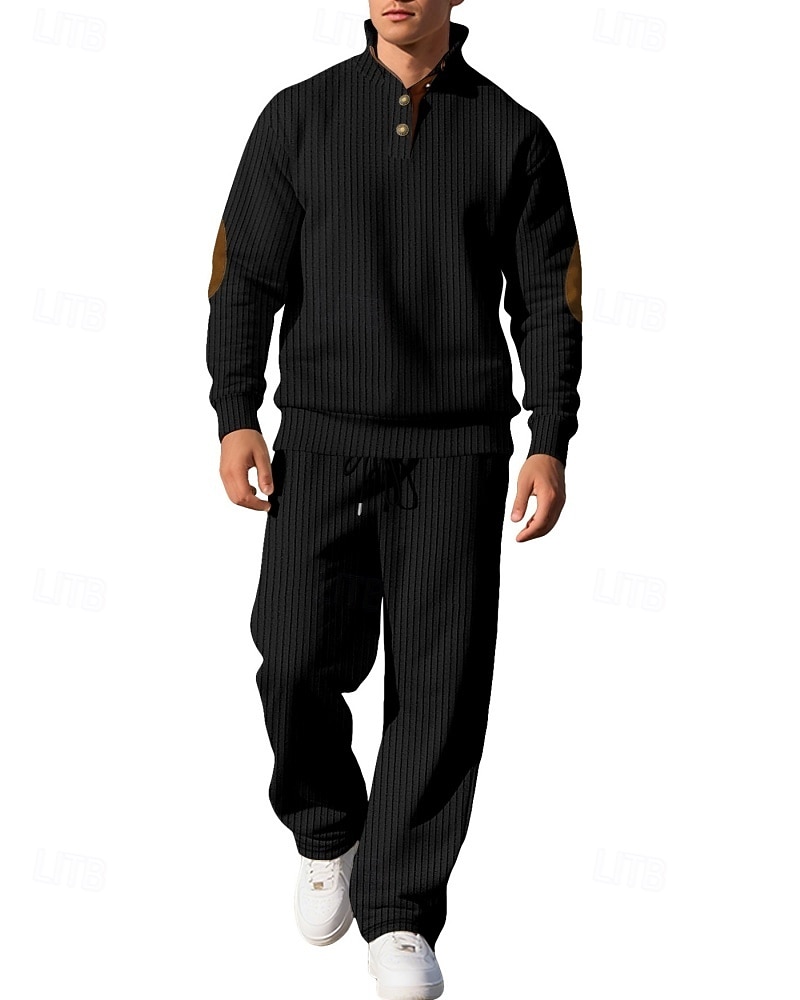 Men's Tracksuit Jogging Suit Workout Suits Drawstring with Pocket Solid Colored Athletic Clothing Set Fall Black White Outdoor Travel Sports Windproof Warm Breathable Long Sleeve Sport Activewear 2026 - $51.99 –P5