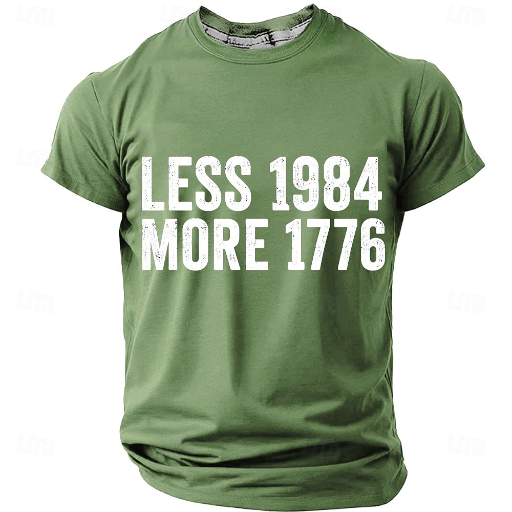 Ανδρικό μπλουζάκι 1984, 1776, πατριωτικό, γραφικό, με θέμα την ελευθερία, κοντομάνικο μπλουζάκι, με θέμα την ελευθερία, επώνυμα ρούχα, s, m, xl, xxl, xxl, xxxl 2026 - $18.99 –P2