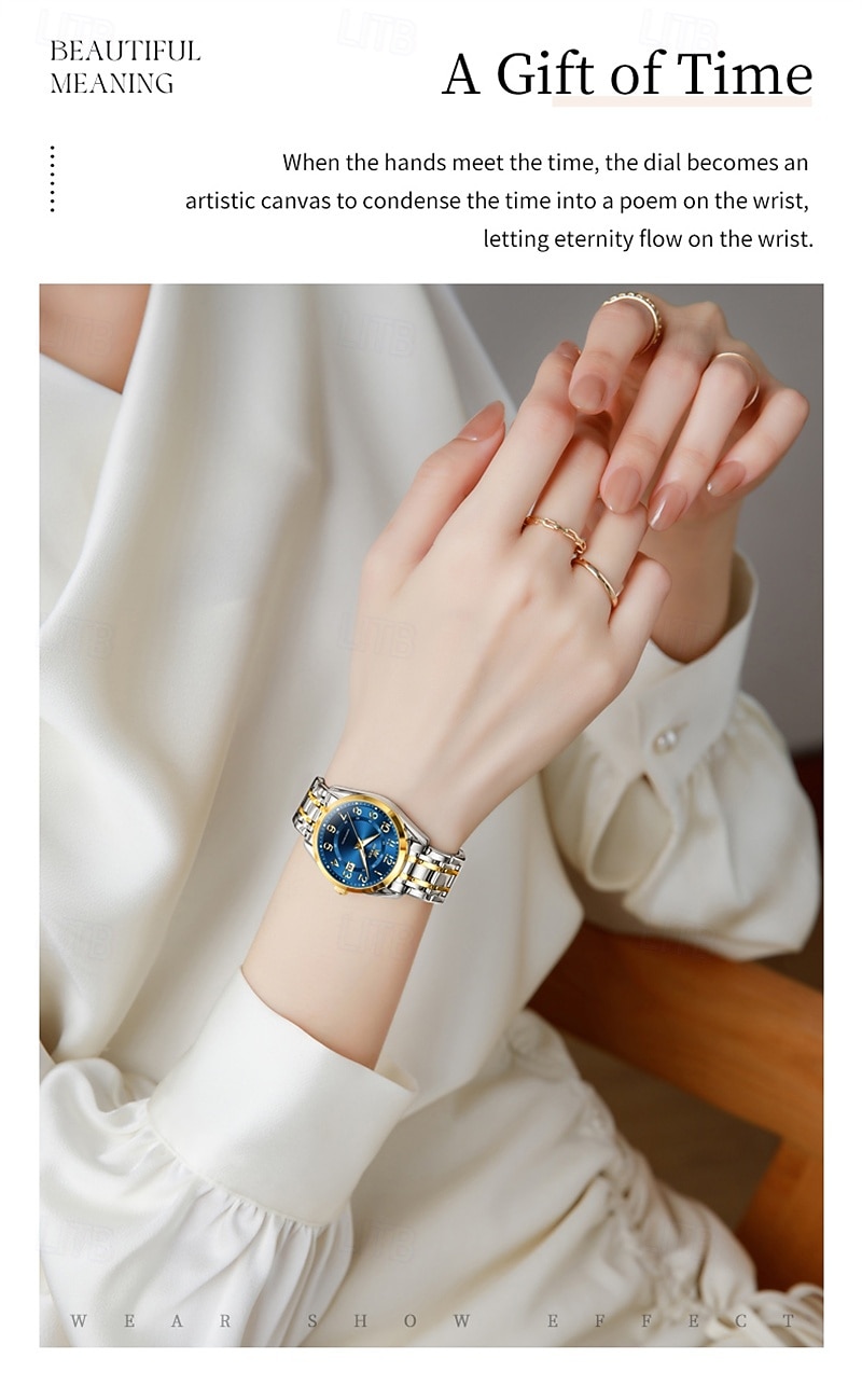 OLEVS Women's Watch Silver Stainless Steel Bracelet Black Dial Arabic Numerals Analog Quartz Watch with Date Display Waterproof Fashion Ladies Dress Watch for Women 2026 - $38.99 –P15