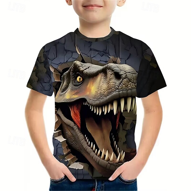 Chico 3D Graphic Camiseta Manga Corta Impresión 3D Verano Primavera Deportes Moda Ropa de calle Niños 5-12 años Cuello Barco Casual Diario Exterior Ajuste regular 2026 - $5.99 –P3