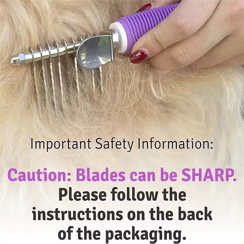 Pet Dematting Fur Rake Comb Brush Tool Dog and Cat Comb with Long Safety Blades for Detangling Matted or Knotted Undercoat Hair 2026 - $16.99 –P8