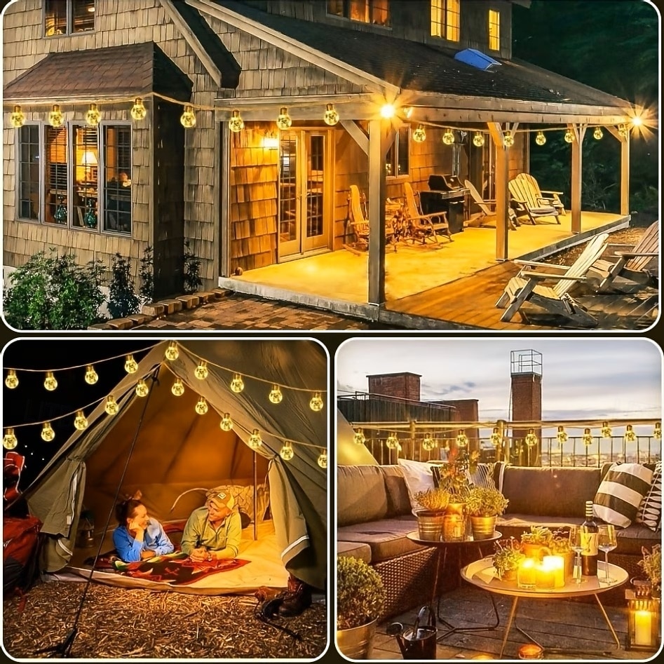 Guirlande lumineuse solaire d'extérieur de 8 m, 16 LED, style rétro, en corde de chanvre, 8 modes d'éclairage, étanche, idéale pour villa, jardin, cour, arbre, camping, café, décoration d'ambiance de de 2026 ? $43.99 –P6