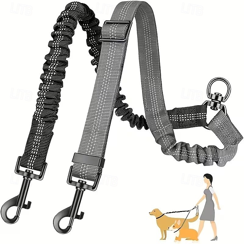 2pcs Dual Dog Leash Attachment - Double Leashes for Training Small to Large Dogs - Adjustable Strap Shock Absorbing Bungee Leashes 2026 - $20.99 –P10