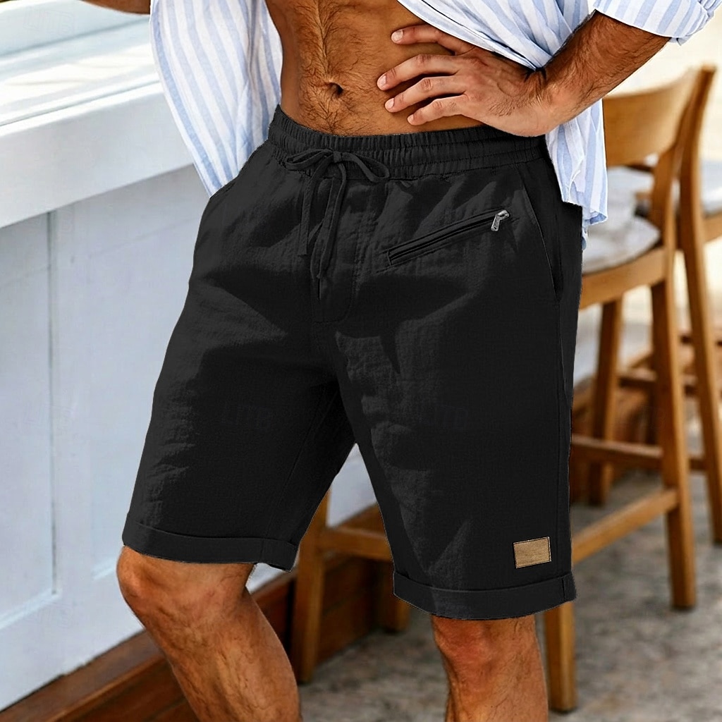 Per uomo Shorts Shorts di Lino Pantaloncini Estivi Shorts da Spiaggia Coulisse Elastico in vita Tasca con cerniera Semplice Tinta unita Comodità Morbido Corto Quotidiano Spiaggia Moda Chic & Moderno del 2026 a $26.99 –P8