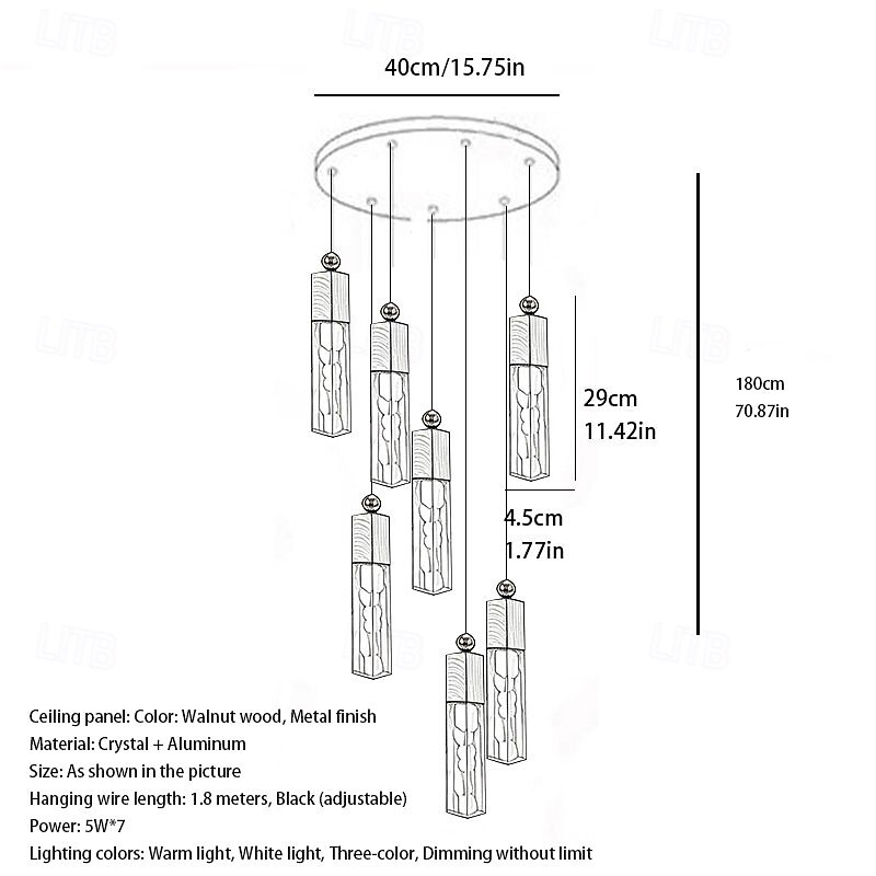 10 cm Variable Lustre Cristal Moderne 110-240 V de 2026 ? $103.99 –P5