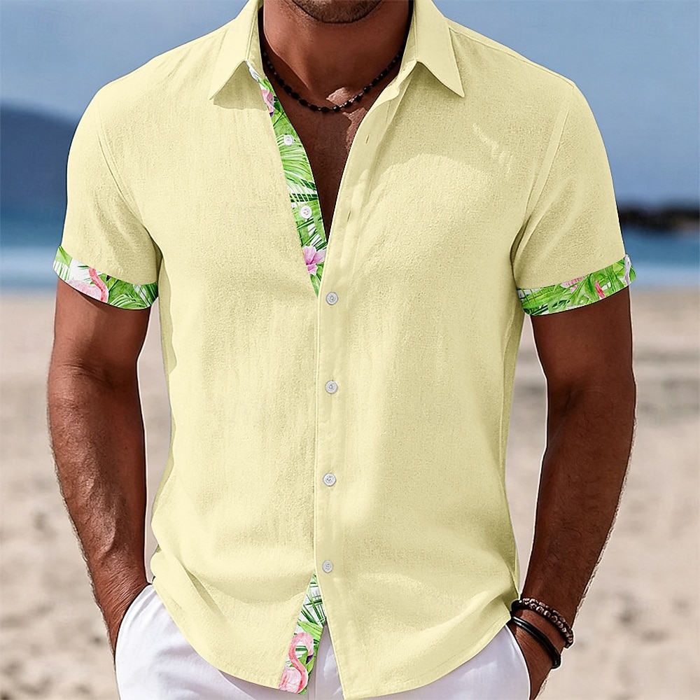 Men's Coconut Tree Tropical Plants Shirt Summer Hawaiian Shirt Tropical Shirts Short Sleeve Hawaiian Casual Holiday Beach Wear Summer Spring Turndown 3D Print Button Up Shirts Yellow Pink Sage Green 2026 - $25.99 –P4