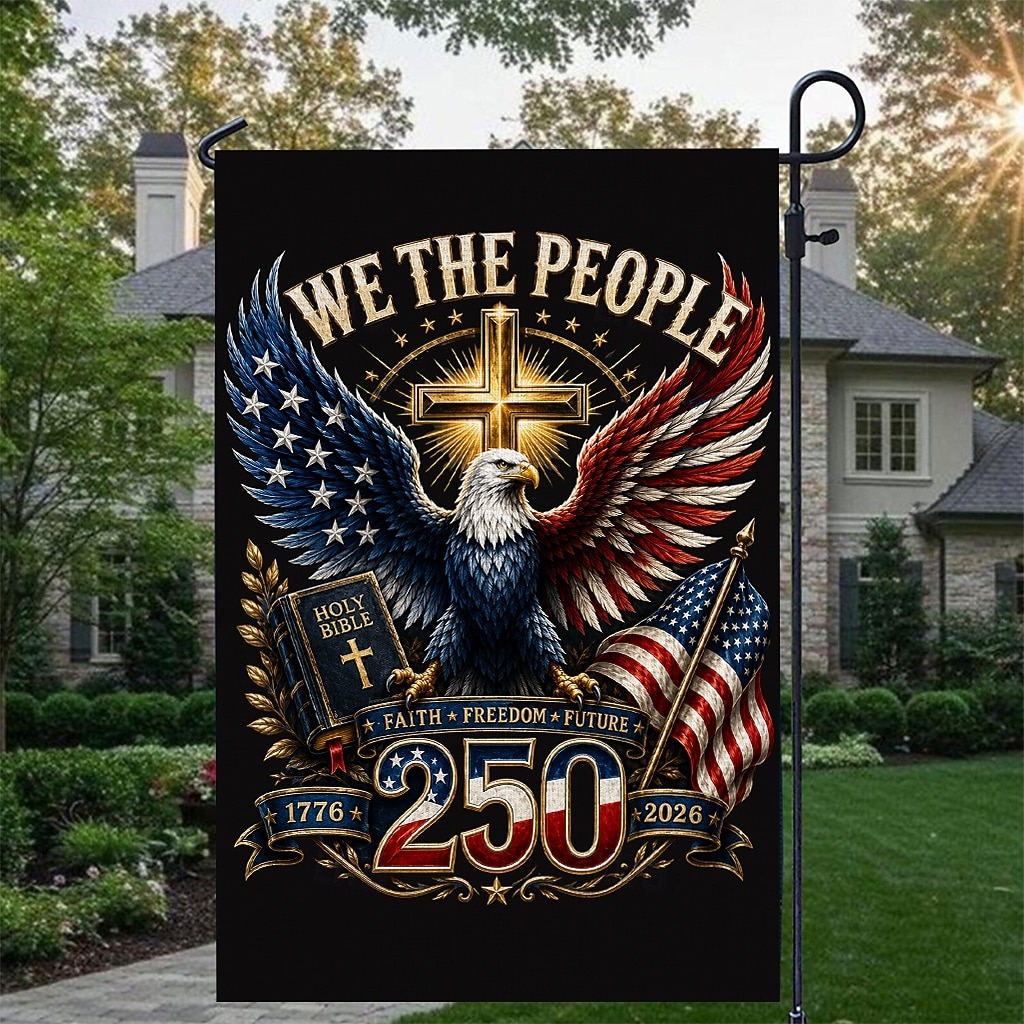 2PCS 250th Anniversary USA Flag Double Sided Outdoor Patriotic Garden Flag with Statue of Liberty, 4th of July Decorations for US 250th Celebration, USA Merchandise, Commemorative 1776-2026 2026 - $19.99 –P8