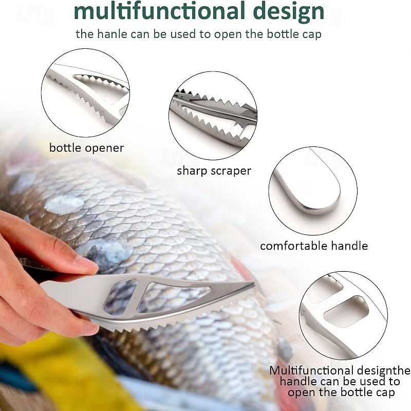 4pcs Stainless Steel Fish Remover Tool Set, Kitchen Scaler Fish Skin Graters Cleaning Peeler Scaler Scraper, Ideal for Home, Kitchen, Seafood Markets, and Professional Seafood Preparation 2026 - $12.99 –P7