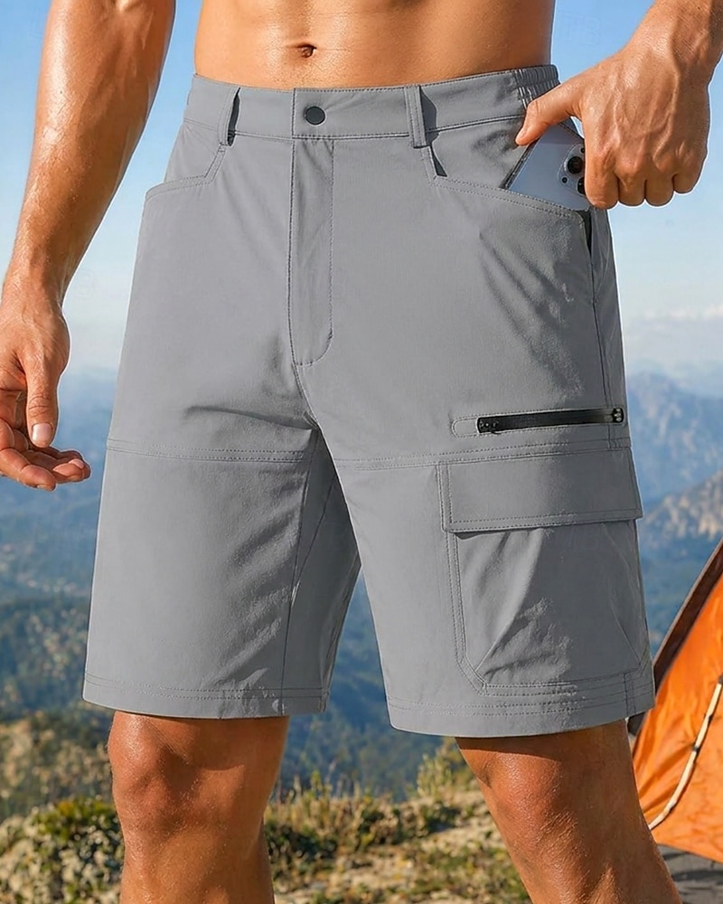Men's Outdoor Shorts Cargo Shorts Hiking Shorts Combat Shorts Summer Spring Autumn / Fall Outdoor Regular Fit Waterproof Quick Dry Lightweight Breathable Shorts Zippers Pocket Dark Grey Khaki Camping 2026 - $23.99 –P6