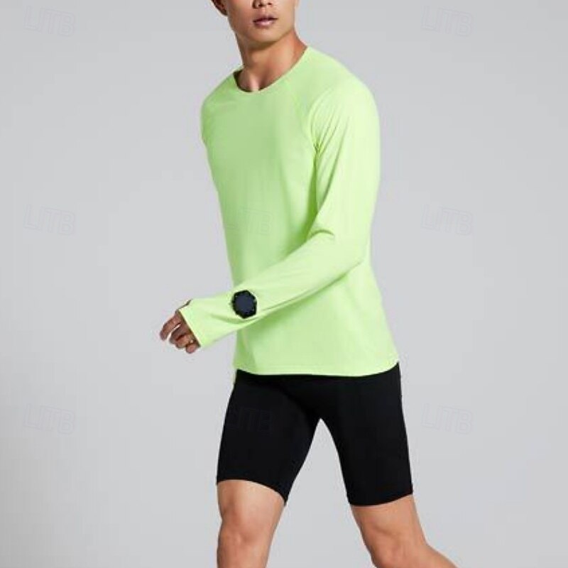 Men's Solid Colored Running T-Shirt Compression Shirt Casual Polo Shirts Running Shirt Summer Spring Fall Fall / Winter Long Sleeve Quick Dry Lightweight Moisture Wicking Gym Workout Active Training 2026 - $22.99 –P4