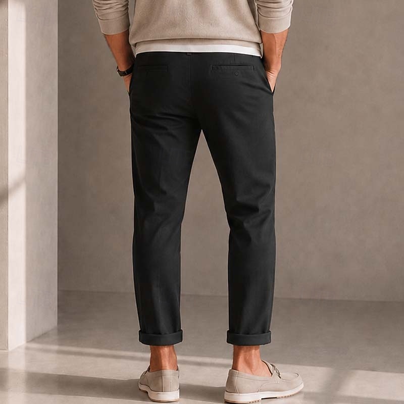 pantaloni chino da uomo casual neri e bianchi micro-elastici del 2026 a $39.99 –P4