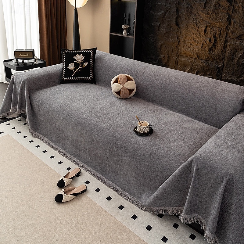 Premium Chenille Sectional Sofa Towel - Elegant Solid Throw Cover - Anti-Slip Universal Furniture Slipcover for Year-Round Use 2026 - $37.99 –P6
