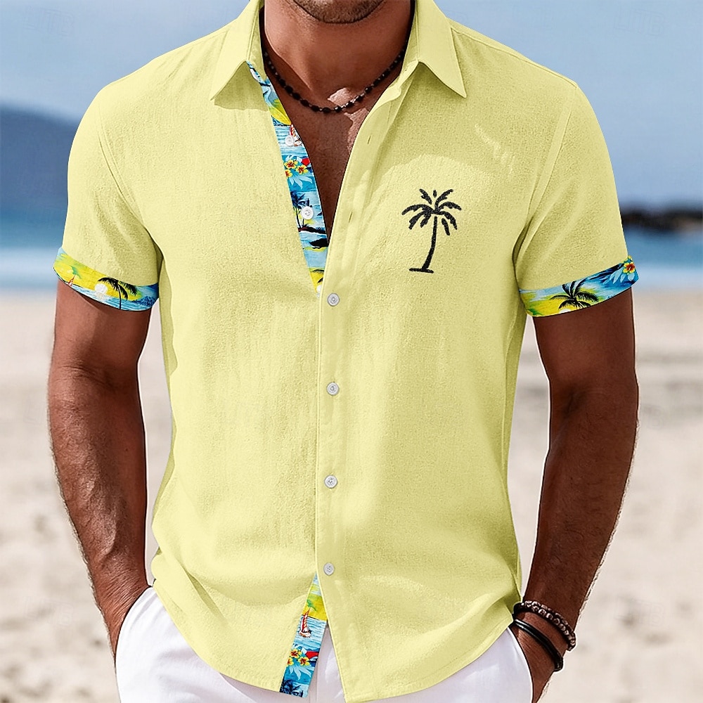 Men's Coconut Tree Tropical Plants Shirt Summer Hawaiian Shirt Tropical Shirts Short Sleeve Hawaiian Casual Holiday Beach Wear Summer Spring Turndown 3D Print Button Up Shirts Blue Yellow Pink Green 2026 - $25.99 –P2